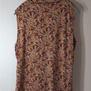 Autumn Leaf Patterned Sleeveless Top